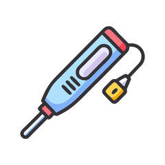 Modern Stylized Medical Thermometer Vector Illustration on Black