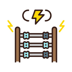 Electric energy calculation by abacus on black background