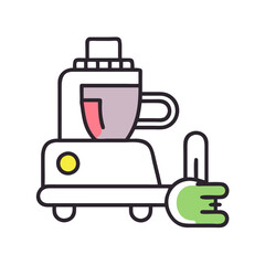 Food processor illustration, smoothie maker, home appliance, kitchen