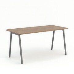Modern Minimalist Wooden Desk with Gray Metal Legs