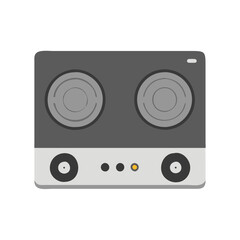 Modern Cooktop Illustration - Electric Stove with Two Burners