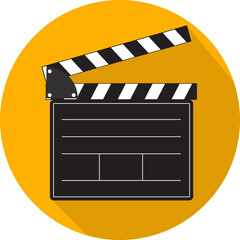 Film production, director's board, filming board. Vector illustration, web banner, postcard.