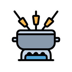 Pot on a burner vector icon illustration design