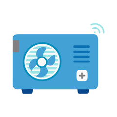 Smart home HVAC system on a black background