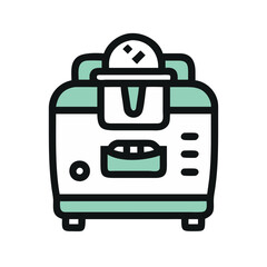 Modern Style Deep Fryer Vector Illustration On Black