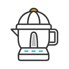 Black and gray electric citrus juicer against black background