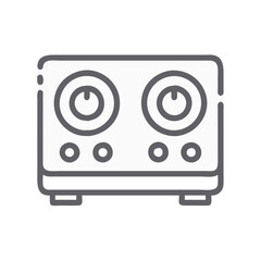 Double burner cooktop minimalist icon vector kitchen appliance