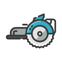 Circular saw icon on black background illustration vector