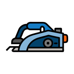 Electric Hand Planer Tool Isolated on Black Background