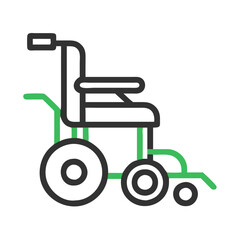 Minimalist Line Art Wheelchair Illustration on Black Background