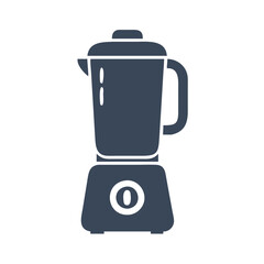 Stylish Dark Blue Blender Silhouette on Black Background