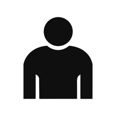 Black silhouette icons of a person, businessman, and a couple representing man and woman