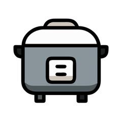 Electric Pressure Cooker Icon Isolated On Black Background