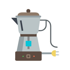 Retro Coffee Maker Illustration on a Black Background