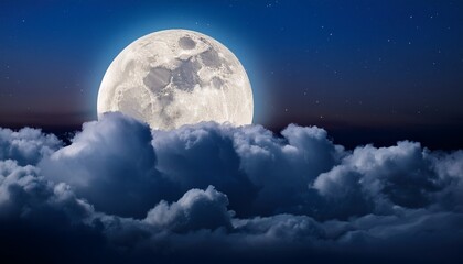 Fototapeta premium a large moon is in the sky above a cloudy night