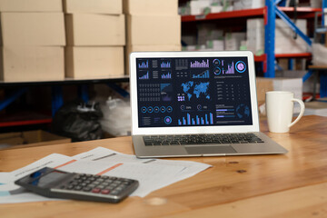 Business data dashboard provide business intelligence analytic for marketing strategy planning snugly with big data set to analyze customer demands and foreseeing business future