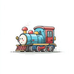 A colorful cartoon train illustration, perfect for children's themes and transport designs.