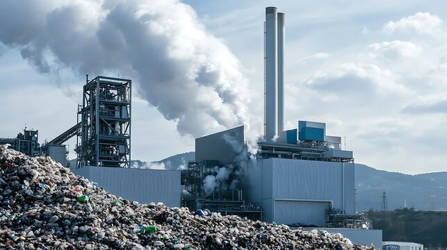High tech waste to energy plant with AI controlled efficiency