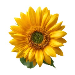 Fototapeta premium A vibrant yellow sunflower blossom isolated on a clean white background