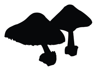 mushroom silhouette illustration on isolated background