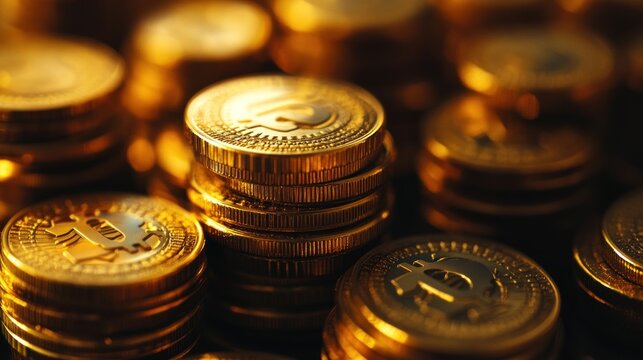 Golden Bitcoin Stacks: Cryptocurrency Digital Currency Wealth