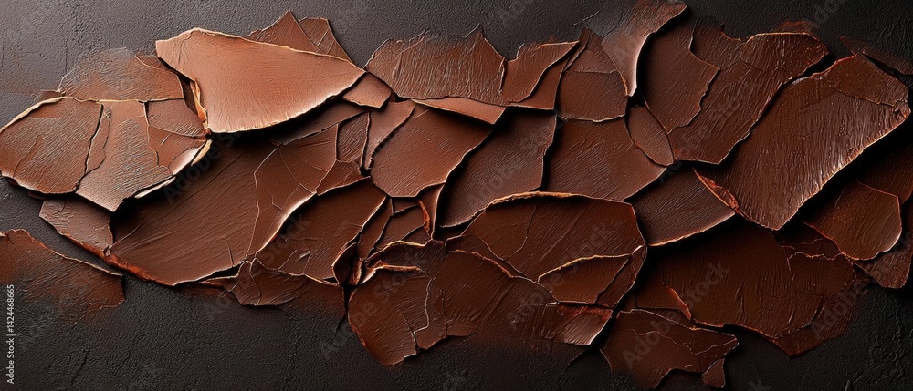 Poster close-up of a textured surface with a dark brown color. the surface appears to be made up of small, 