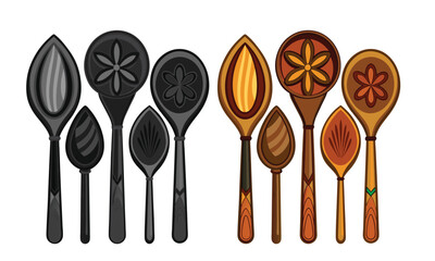 Handcrafted Wooden Spoon Set – Eco-Friendly Kitchen Utensils for Cooking, Serving & Gifting | Rustic Natural Wood Flatware
