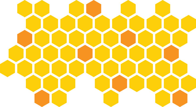 simple yellow orange honeycomb pattern design.