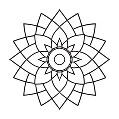 Mandala Flower Vector Illustration, Geometric Floral Mandala Design, Abstract Lotus Mandala Art, Symmetrical Flower Pattern Vector, Intricate Mandala Ornament Design