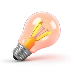 Illuminating light bulb, a warm-toned, pink LED bulb.