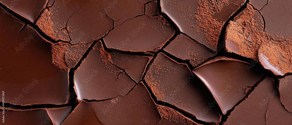 Poster close-up of a cracked surface. the cracks are deep and wide, creating a textured pattern. the surfac