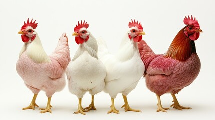 Fototapeta premium Visual ripeness guide for poultry with red, pink, and white color-coded examples.