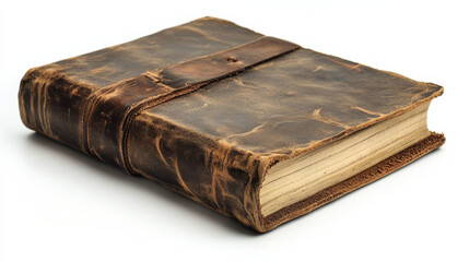 Obraz premium Isolated image of a gray leather notebook against a white background