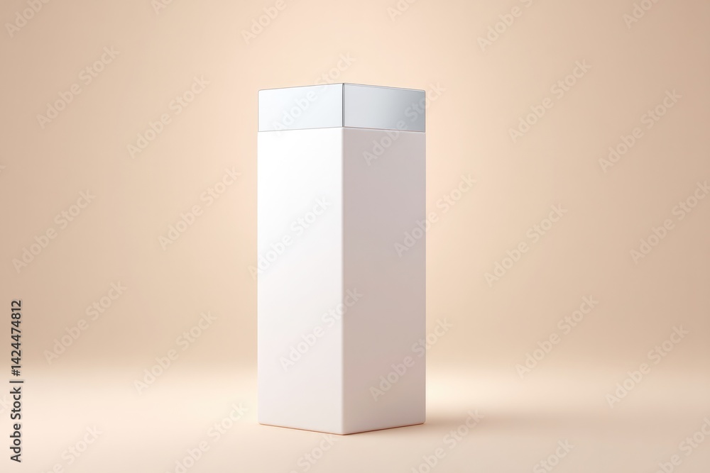 Poster clean minimalistic podium with ample copy space ideal for showcasing electronics bathed in soft diff