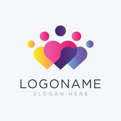 community people logo design vector concept 
