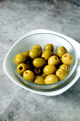 Anchovy-stuffed olives in a bowl