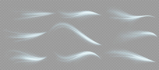 Neon drill line swirls in sci-fi light tunnel. Cold winter wave spreads gently in airy formation. Snow gust effect floats across transparent Christmas scene. Blue glow mimics conditioner air stream