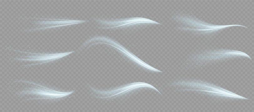 Neon drill line swirls in sci-fi light tunnel. Cold winter wave spreads gently in airy formation. Snow gust effect floats across transparent Christmas scene. Blue glow mimics conditioner air stream