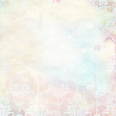 Abstract colorful floral watercolor pastel background. Hand drawn paper. Brush grunge paint.