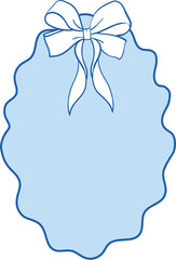 Vector hand-drawn composition with frame and bow in line art style. Card template, perfect for wedding ceremony, party, dinner invitation or restaurant menu