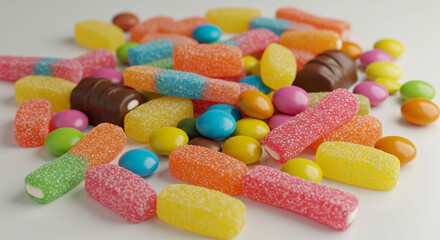 Colorful sweets of various flavors