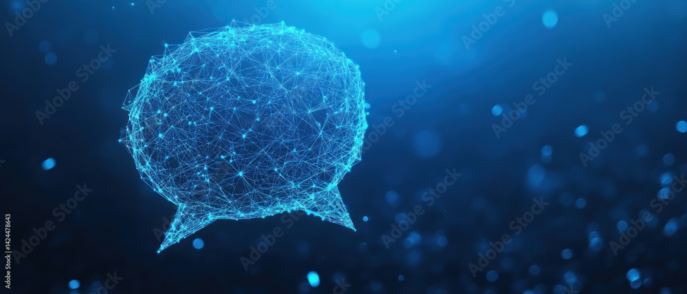 Poster abstract digital speech bubble: network communication concept
