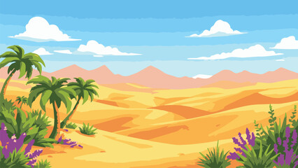 desert landscape vector illustration
