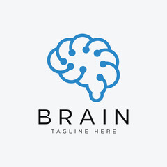 Brain technology logo designs concept, techno brain logo template