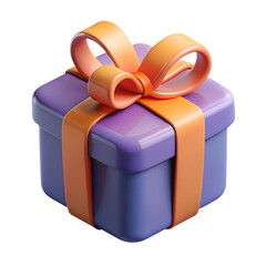 realistic rendering of a branded gift box with ribbon