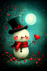 Snowman Love, Night Scene