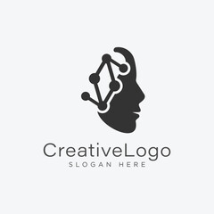 brain technology logo designs concept, techno brain logo template