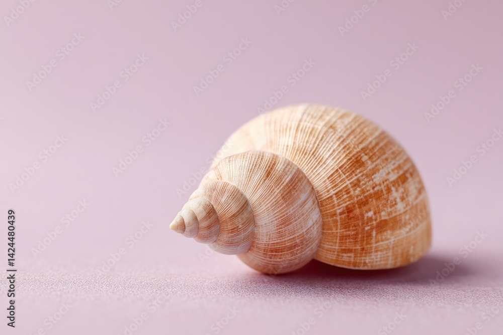 Poster capture elegant seashell against uncluttered smooth solid color backdrop embracing minimalistic desi