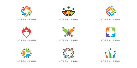 Set of community people logo