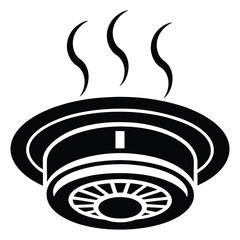 Smoke Detector Icon Silhouette Vector Illustration.